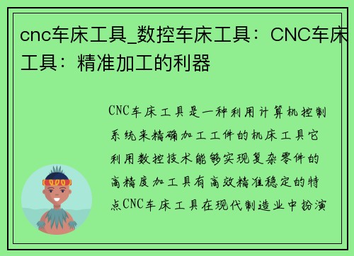 cnc车床工具_数控车床工具：CNC车床工具：精准加工的利器